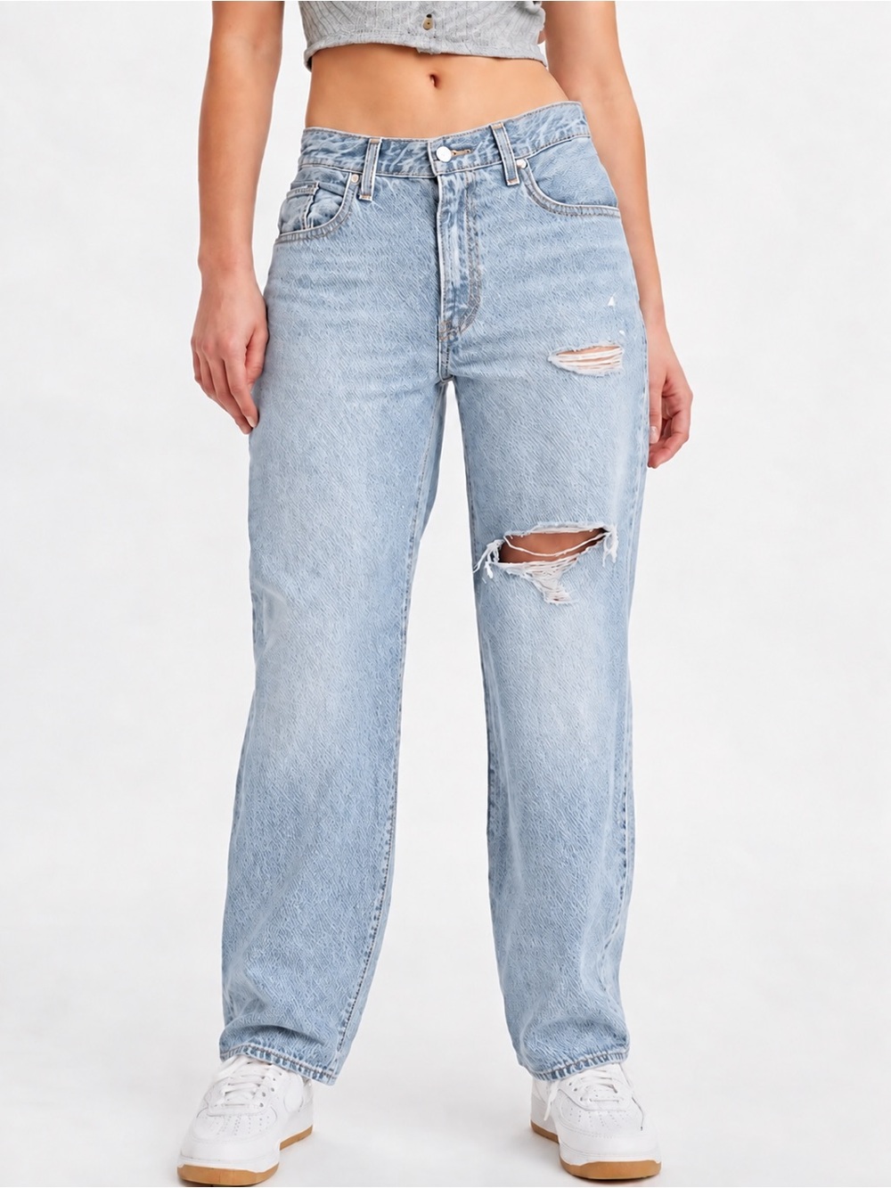 Levi’s Premium Baggy Dad Jeans W24 L30 Distressed Medium Wash